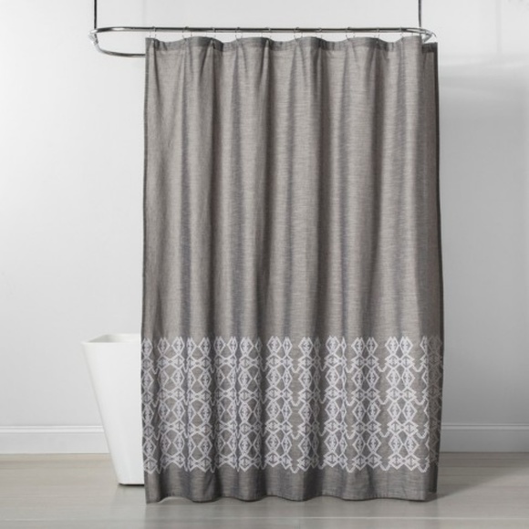Threshold Other - NEW Embroidered Shower Curtain Gray - Threshold
